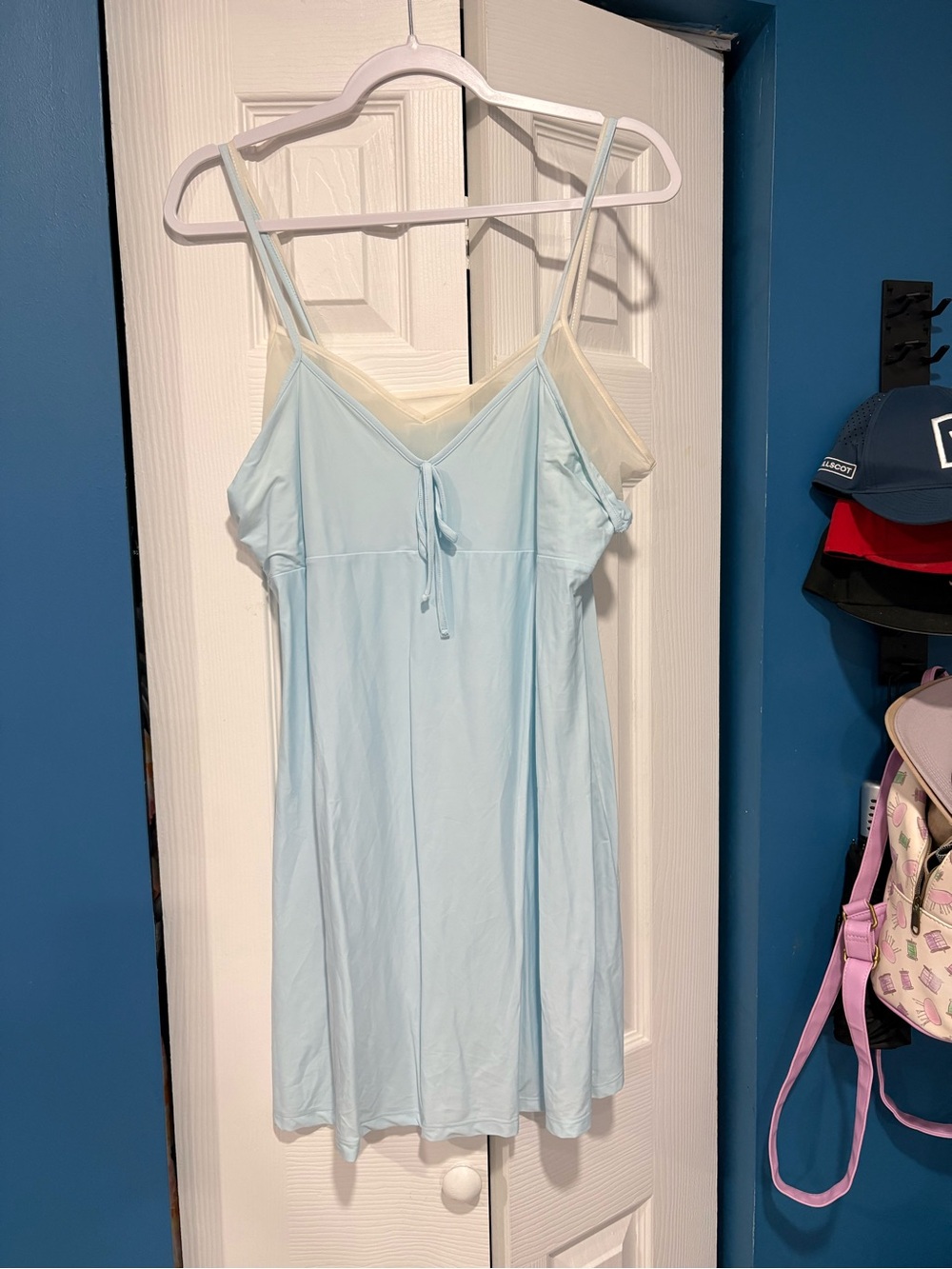 wild fable Light Blue Dress with Cream Trim